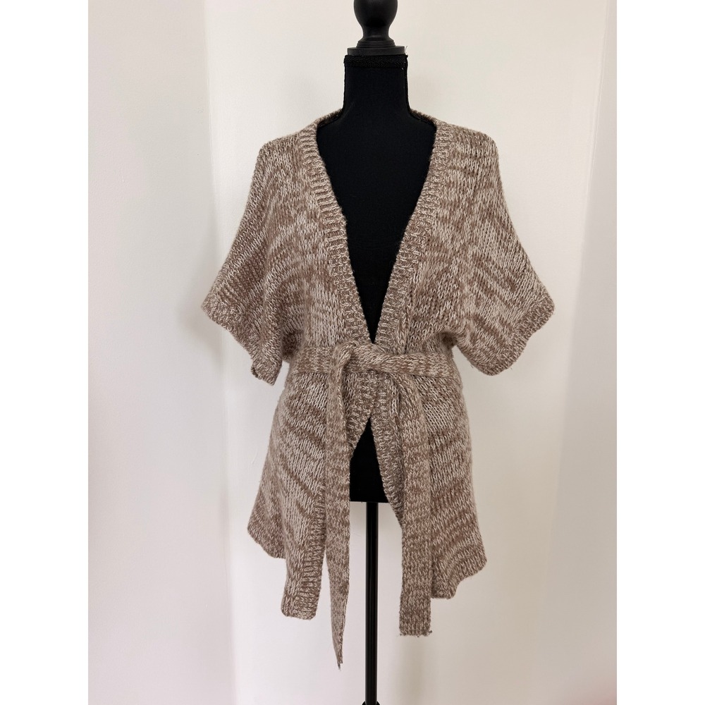 Old Navy Neutral Chunky Knit Layering Cardigan Short Sleeve Coastal Hamptons L